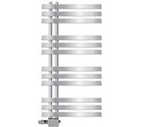 Radiateur de salle de bain 500 x 1000 mm sèche-serviettes chrome avec kit de montage mural + thermostat universel