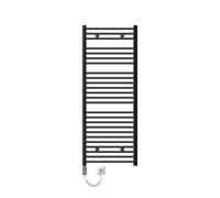 LuxeBath Radiateur Electrique Sahara 600x1500mm Anthracite, Sèche-Serviettes en Panneau, Raccordement Latéral, Droit, Barre Chauffante Thermostat 1200W et Affichage Numérique, Radiateur Salle de Bain