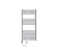 ECD Germany Radiateur sèche-serviettes électrique - 600 x 1200 mm - Chrome - droit avec raccordement latéral - tige chauffante 900W