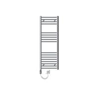 ECD Germany Radiateur sèche-serviettes électrique avec résistance 1200W - 400 x 1200 mm - Chrome - droit avec raccordement latéral
