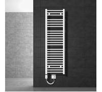 ECD Germany Radiateur sèche-serviettes électrique avec résistance 900W - 400 x 1500 mm - blanc - droit avec raccordement latéral