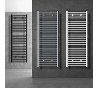 ECD Germany Radiateur Sèche-Serviettes Sahara - 600 x 1500 mm - Blanc - Courbé avec Raccordement Latéral - Radiateur Sèche Serviette Salle de Bain - Pas Électrique