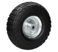 ECD Germany Roue de brouette PU 4.10 / 3.50-4 en couleur noire Roue de rechange pour diable commerciales avec roulements