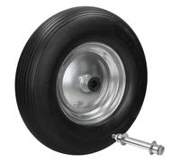ECD Germany Roue de brouette PU 4.80/4.00-8 4PR – caoutchouc plein, avec axe