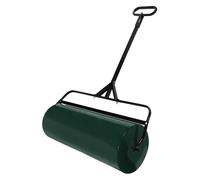 ECD Germany Rouleau à Gazon en Acier, Vert, Remplissable par Eau ou Sable, Capacité 63 litres, Largeur 90 cm, Diamètre 30 cm, Compacteur Manuel avec Racleur Anti-Saletés, pour Nivelage du Jardin
