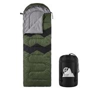 ECD Germany Sac de Couchage Adulte, 210 cm, Polyfibre Kaki, Sac de Camping 3 Saisons, Tissu Imperméable Respirant et Très Doux, avec Housse de Transport, d’Été Randonnée Voyages Tente Festivals