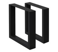ECD Germany Set 2 Pieds de Table - 40 x 43 cm - Rectangulaire - Noir - en Acier Revêtu de Poudre - Pied de Meuble Banc