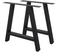 Set 2 Pieds de Table - 70 x 72 cm - A-Form - Noir - en Acier Revêtu de Poudre