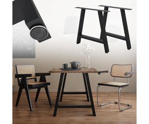 ECD Germany Set 2 Pieds de Table - 70 x 72 cm - A-Form - Noir - en Acier Revêtu de Poudre - Pied de Meuble Banc - Support Profil A Form - Design Industriel - pour Table à Manger de Salon Bureau