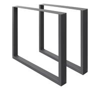 ECD Germany Set 2 Pieds de Table - 70 x 72 cm - Rectangulaire - Gris foncé - en Acier Revêtu de Poudre - Pied de Meuble Banc