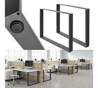 ECD Germany Set 2 Pieds de Table - 90 x 72 cm - Rectangulaire - Anthracite - en Acier Revêtu de Poudre - Pied de Meuble Banc - Support Profil Carré - Design Industriel - pour Table à Manger Bureau