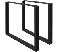 Set de 2 Pieds de Table - 60 x 72 cm - Rectangulaire - Noir - en Acier Revêtu
