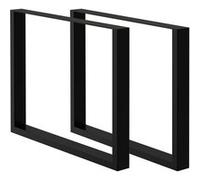 ECD Germany Set de 2 Pieds de Table - 80 x 72 cm - Rectangulaire - Noir - Acier Revêtu de Noir G