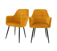 Lot de 2 chaise de bureau ml design H. 84 cm non pliable en metal interieur jaune