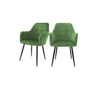 ECD Germany Set de 2x Chaises de Salle à Manger Vert Clair (Sauge), Style Moderne/Retro,