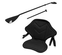 ECD Germany Siège Universel de Kayak et Set de Pagaies 2 en 1 pour Planche de Surf Stand UP Paddle Board Canoë Bateau, Rame Double en Aluminium Robuste, Accessoire pour Navigation Loisirs Nautiques