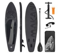 ECD Germany Stand Up Paddle Board Gonflable Makani | 320 x 82 x 15 cm | jusqu'à 150 kg | PVC | Noir | Pompe à Air Pagaie Sac
