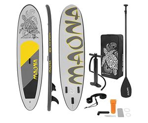 ECD Germany Stand Up Surf Paddle Board Gonflable 305/308/320/380 cm | PVC | jusqu'à 120/150 kg | Épaisseur 10/15 cm | Planche de Surf Pagaie Sac de Transport Pompe à Air | Diverses Couleurs Modèles