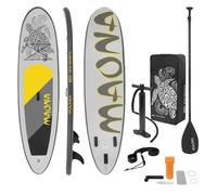 ECD Germany Stand Up Surf Paddle Gonflable SUP Maona | 308 x 76 x 10 cm | jusqu'à 120kg | PVC | Gris | Planche Surf avec Pagaie Sac