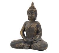 ECD Germany Statue de Bouddha Assis Jardin 63 cm Haut - Polyrésine Résistant aux Intempéries - en Bronze - Sculpture Feng