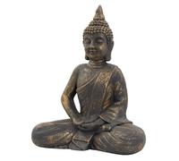 ECD Germany Statue de Bouddha Assise 50 cm en Pierre Artificielle Polyrésine Aspect Bronze Sculpture Décoration de Jardin Feng Shui Yoga Figurine Statuette Siddharta Asie Objet Décoratif Maison