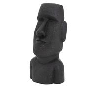 ECD Germany Statue de l'Île de Pâques Moai Rapa Nui Figure de Tête 56 cm Haut, en Résine de Pierre Moulée Résistant aux Intempéries