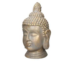 ECD Germany Statue Tête de Bouddha 53 cm - en Polyrésine - Aspect Bronze - Décoration Intérieur et Extérieur - pour Salle Yoga, Reiki, Feng-Shui, Mantra et Siddharta - Méditation Maison et Jardin