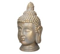 ECD Germany Statue Tête de Bouddha 74,5 cm - en Polyrésine - Aspect Bronze - Décoration Intérieur et Extérieur