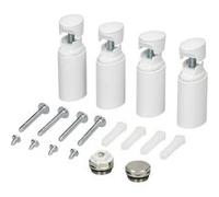 ECD Germany Support pour radiateur salle de bain blanc modèles droits et courbés kit complet matériel de fixation accessoires de montage pour sèche-serviette suspendu avec manuel d'instructions Weiß G
