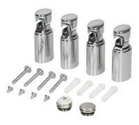 ECD Germany Support pour radiateur salle de bain chrome modèles droits et courbés kit complet matériel de fixation accessoires de montage pour sèche-serviette suspendu avec manuel d'instructions Chrom