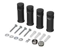 ECD Germany Système de Fixation Mural pour Radiateur de Salle de Bain, Anthracite, Matériel de Montage Support Sèche-Serviettes Modèles Droits et Courbes