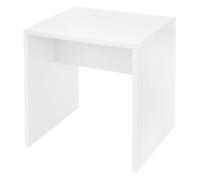 ECD Germany Tabouret de Coiffeuse, Blanc, 40x36x41cm, Banquette en Bois, Coussin Rembourré, Revêtement en Simili