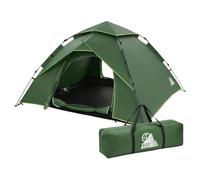 ECD Germany Tente Pop Up 4 Personnes, Résistante au Vent et Respirante, Tente de Camping Plage, Dôme à Double Paroi avec 2 Portes, Imperméable Légère pour Randonnée Pêche avec Sac de Transport, Vert