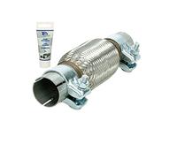 ECD Germany Tuyau Flexible - 45 x 150/270 mm - pour D' échappement Auto Verrouillage - Acier Inoxydable - avec Deux Pinces - Assemblage sans Soudure - Système du Tube Ondulé avec Pâte Montage