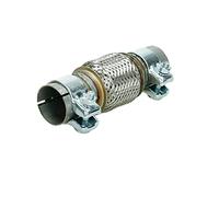 ECD Germany Tuyau Flexible Universel - 50,7 x 100/208 mm - avec 2 Colliers - en Acier Inoxydable - Interlock - Montage sans Soudure - Tuyau Ondulé Système d'échappement