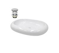 Vasque à Poser Lavabo Salle de Bain - Ø 350 x 120 mm - en Céramique - Rond -