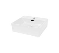 ECD Germany Vasque à Poser Lavabo Salle de Bain - en Céramique - Blanc - 415 x 360 x130 mm - Lave-Mains Suspendu Vasque Salle de Bain Toilette -