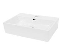 ECD Germany Vasque à Poser Lavabo Salle de Bain - en Céramique - Blanc - 515 x 360 x 130 Blanc G
