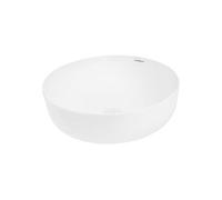 ECD Germany Vasque à Poser Salle de Bain - 400 x 400 mm x 135 mm - en Céramique - Rond - Blanc - Vasque Salle de Bain - Lave-Mains Evier - Lavabo à
