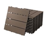 ECD Germany WPC Carreaux 30x30 cm - 44 Pièces par 4m² - avec Aspect Bois - Marron Foncé - Dalles avec Système de Drainage