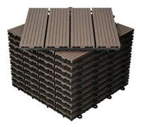 WPC Carreaux 30x30 cm - 55 Pièces par 5m² - avec Aspect Bois - Marron Foncé -