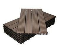 ECD Germany WPC Carreaux 60x30 cm - 6 Pièces par 1m² - avec Aspect de Bois - Marron Foncé Marron G