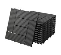 ECD Germany WPC Carreaux de Terrasse 30x30 cm - 44 Pièces par 4m² - avec Aspect Mosaïque Anthracite