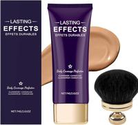 ecdf maquillage corporel,correcteurs de tatouage,maquillage corporel waterproof,résistant à la transpiration,Fonds de teint,crème couvrante avec 5.5cm pinceau de maquillage pour le corps (nature)