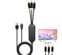 ECDREAM Adaptateur USB C Vers RCA Avec USB A (Chargement) - Câble Type C Mâle Vers 3 RCA Mâles Pour TV (L3C)