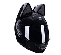 ECE Homologué Intégral Chat Oreilles Casque De Moto Moto Modulaire Intégral avec Visière pour Jeunes Adultes Hommes Femmes Street Bike Racing Motocross ATV Casque