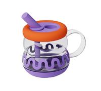 Eced Coffee Gläses - Gobelets en verre - Gobelet délicieux - Tasse mignonne de 920 ml avec couvercle en forme de - Poignée réutilisable - Récipient pour smoothies, thé, chaude et