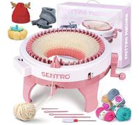 ECELEN Machine à Tricoter Manuelle 48 Aiguilles-Tricotin Circulaire DIY pour Enfants et Adultes,Tricot de Bonnet,Écharpe