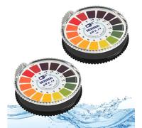 ECENCE 2 pcs. Bandelettes de test de pH sur rouleau, plage de mesure 0-14, Indicateur de tournesol papier universel, test d'acidité pour aquariums, eau potable
