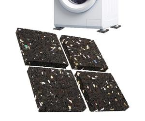 ECENCE 4 Pièces Tapis Anti-Vibration pour Lave-Linge, Sèche-Linge | 10x10x1.5cm Noir Amortisseurs Silencieux, Fabriqué en Allemagne